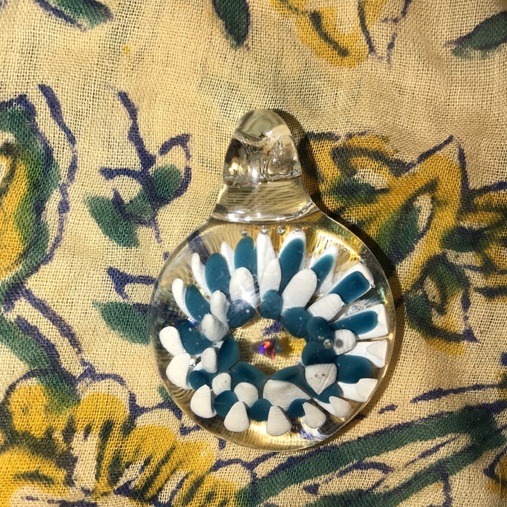 Glass Flower Implosion Pendant